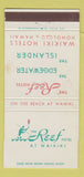 Matchbook Cover - Reef Hotel Waikiki Hawaii WEAR 30 Strike