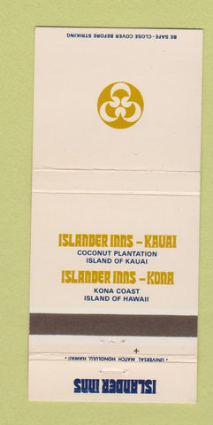 Matchbook Cover - Islander Inns Kona Kauai Hawaii 30 Strike