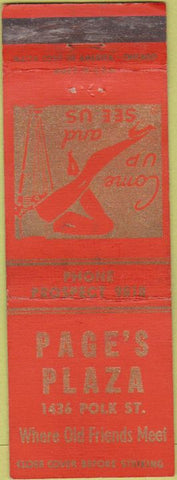 Matchbook Cover - Page's Plaza girlie