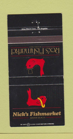 Matchbook Cover - Nick's Fishmarket Waikiki Beach Hawaii WEAR 30 Strike