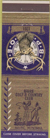 Matchbook Cover - Elks Lodge Havre MT golf girlie