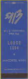 Matchbook Cover - Elks Lodge Anacortes WA