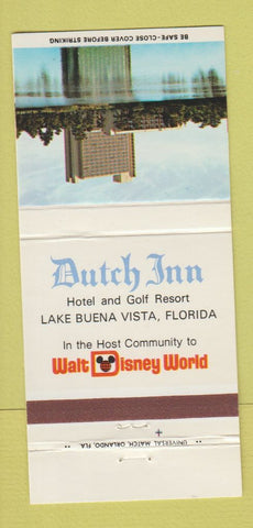 Matchbook Cover - Dutch Inn Walt Disney World Lake Buena Vista FL 30 Strike