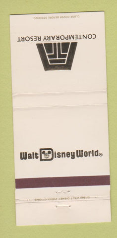 Matchbook Cover - Walt Disney World Contemporary Resort #2 30 Strike