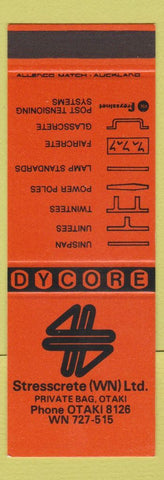 Matchbook Cover - Stresscrete Ltd Otaki New Zealand SAMPLE
