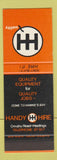 Matchbook Cover - Handy Hire Equipment Hastings New Zealand SAMPLE