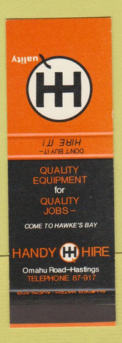 Matchbook Cover - Handy Hire Equipment Hastings New Zealand SAMPLE