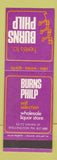 Matchbook Cover - Burns Philip Wellington New Zealand liquor SAMPLE