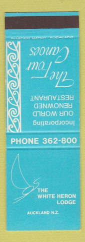 Matchbook Cover - White Heron Lodge Auckland New Zealand SAMPLE