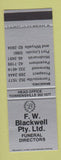 Matchbook Cover - FW Blackwell Pty Funeral Home New Zealand SAMPLE