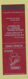 Matchbook Cover - Ivan's Silver Oyster Restaurant New Zealand SAMPLE