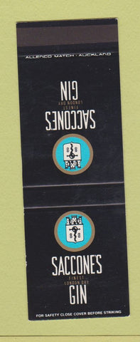 Matchbook Cover - Saccone's Gin New Zealand SAMPLE