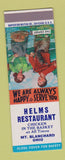 Matchbook Cover - Helms Restaurant Mount Blanchard OH SAMPLE
