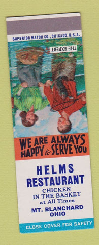 Matchbook Cover - Helms Restaurant Mount Blanchard OH SAMPLE