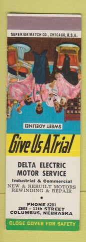 Matchbook Cover - Delta Electric Motor Service Columbus NE SAMPLE