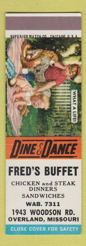 Matchbook Cover - Fred's Buffet Overland MO SAMPLE