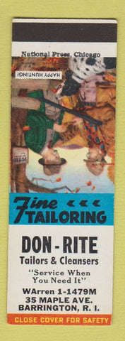 Matchbook Cover - Don Rite Tailors Cleaners Barrington RI SAMPLE