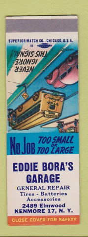 Matchbook Cover - Eddie Bora's Garage Kenmore NY SAMPLE