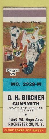 Matchbook Cover - GH Bircher Gun Smith Rochester NY SAMPLE
