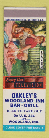 Matchbook Cover - Oakley's Woodland Inn Bar Grill Woodland IN SAMPLE