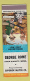 Matchbook Cover - George Rome Superior Match Eden Valley MN SAMPLE