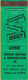 Matchbook Cover - Jordan Heating Refrigeration East Jordan MI