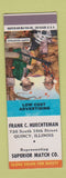 Matchbook Cover - Frank Huechteman Quincy IL Superior Match SAMPLE