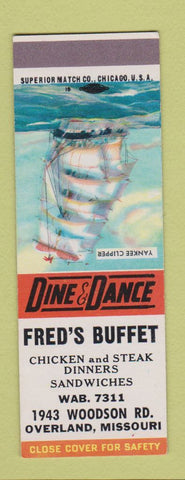 Matchbook Cover - Fred's Buffet Overland MO SAMPLE