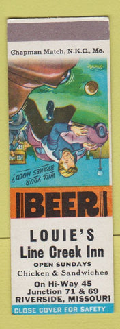 Matchbook Cover - Louie's Line Creek Inn Riverside MO SAMPLE