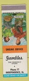 Matchbook Cover - Gambles Store Independence IA SAMPLE