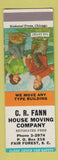 Matchbook Cover - CR Fann House Moving Fair Forest SC SAMPLE