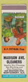 Matchbook Cover - Madison Ave Cleaners Montgomery AL SAMPLE