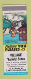 Matchbook Cover - Village Variety Store Lake Village IN SAMPLE