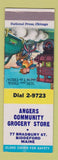 Matchbook Cover - Angers Community Grocery Store Biddeford ME SAMPLE