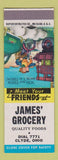 Matchbook Cover - James' Grocery Clyde OH SAMPLE