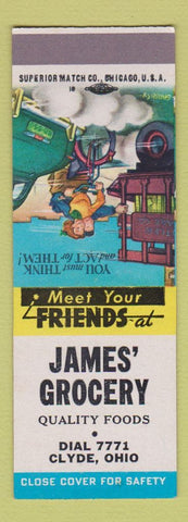 Matchbook Cover - James' Grocery Clyde OH SAMPLE