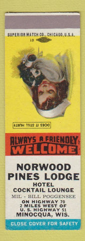 Matchbook Cover - Norwood Pines Lodge Minocqua WI SAMPLE