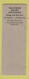 Matchbook Cover - Thrifty TV Shop Miami FL SAMPLE