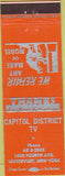Matchbook Cover - Capitol District TV Watervliet NY orange