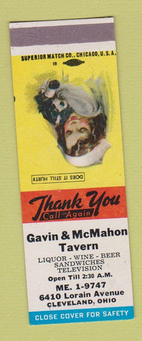 Matchbook Cover - Gavin & McMahon Tavern Cleveland OH SAMPLE