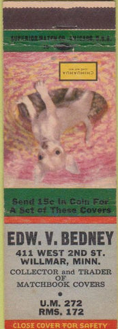 Matchbook Cover - Edw V Bedney Willmar MN Match Collecter RMS