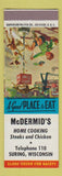Matchbook Cover - McDermid's Restaurnt Suring WI SAMPLE