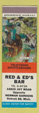 Matchbook Cover - Red & Ed's Bar Detroit MI Shuffleboard SAMPLE