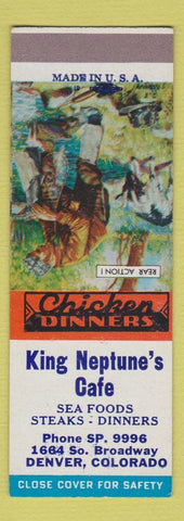 Matchbook Cover - King Neptune's Cafe Denver Colorado SAMPLE