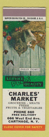 Matchbook Cover - Charles' Market Carthage NY SAMPLE