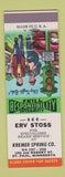 Matchbook Cover - Kremer Spring Brake Service Erv Stoss St Paul MN SAMPLE