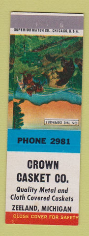 Matchbook Cover - Crown Casket Zeeland MI SAMPLE