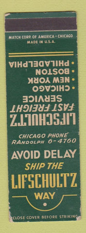 Matchbook Cover - Lifschultz Freight Trucking Chicago IL WEAR SAMPLE