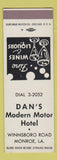 Matchbook Cover - Dan's Modern Motor Hotel Monroe LA SAMPLE