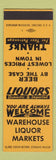Matchbook Cover - Warehouse Liquor Markets Little Rock AR SAMPLE